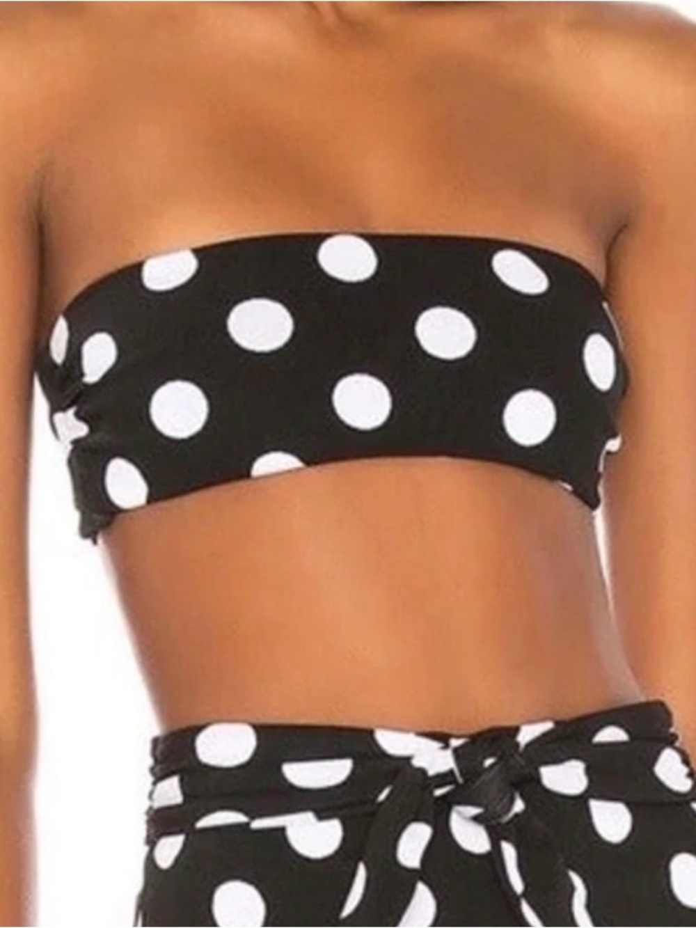 Mara Hoffman Polka Dot Bikini Top Black and White